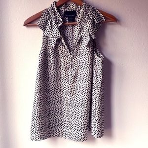 Cynthia Rowley, Polka Dotted, Flirty, Ruffled Tank